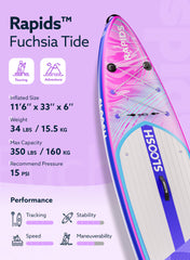 Rapids Fuchsia Tide 11'6" Inflatable Stand Up Paddle Board