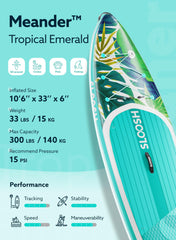 Meander Tropical Emerald 10'6" Stand Up Paddle Board
