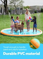 SLOOSH Non-Slip Splash Pad Sprinkler, 10ft, Orange&Blue