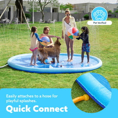 SLOOSH Non-Slip Splash Pad Sprinkler, 10ft, Blue