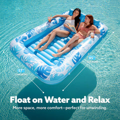SLOOSH Inflatable Tanning Pool Lounger Float for Adults, Blue-XL