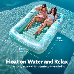 SLOOSH Inflatable Tanning Pool Lounger Float for Adults, Cyan White XL