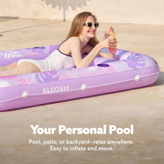 SLOOSH Inflatable Tanning Pool Lounger Float for Adults, Purple-L