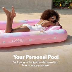 Inflatable Tanning Pool Lounger Float for Adults, 70" x 46" Pink Tie-dye, 2025 Designer Series