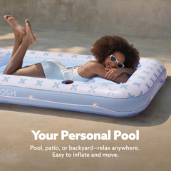 Inflatable Tanning Pool Lounger Float for Adults, 70" x 46" Blue Breezestar, 2025 Designer Series