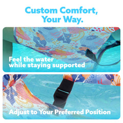 Inflatable Pool Floats Adult - 2 Packs Floating Lounge Chairs, Tropical Flowers