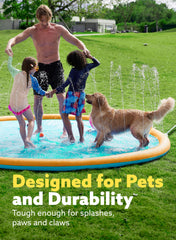 SLOOSH Non-Slip Splash Pad Sprinkler, 10ft, Orange&Blue