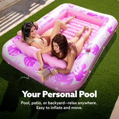 SLOOSH Inflatable Tanning Pool Lounger Float for Adults, Pink-XL