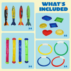 18pcs Underwater Pool Toys Rings
