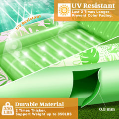 SLOOSH Inflatable Tanning Pool Lounger Float for Adults, Green XL