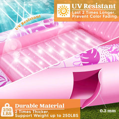 SLOOSH Inflatable Tanning Pool Lounger Float for Adults, Pink-L