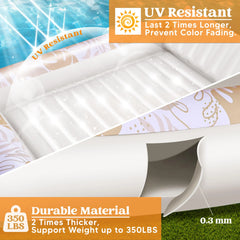 SLOOSH Inflatable Tanning Pool Lounger Float for Adults, 85" x 57" Oatmeal White XL