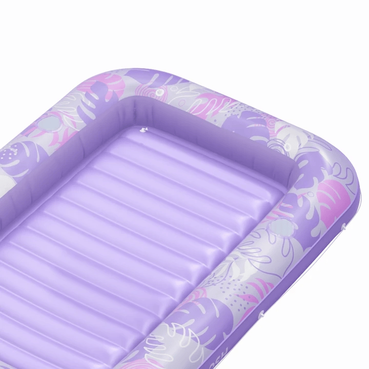 SLOOSH Inflatable Tanning Pool Lounger Float, Purple Chase Flower Bloom State, 70