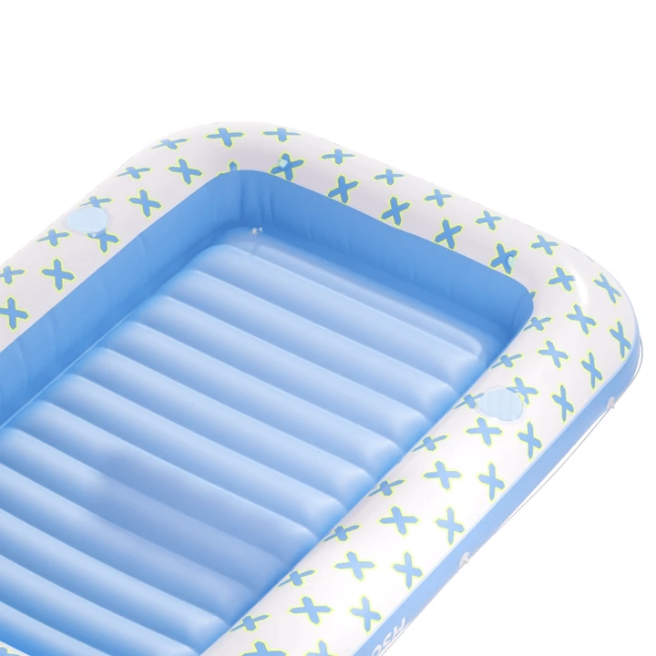 SLOOSH Inflatable Tanning Pool Lounger Float, Blue Checker, 70
