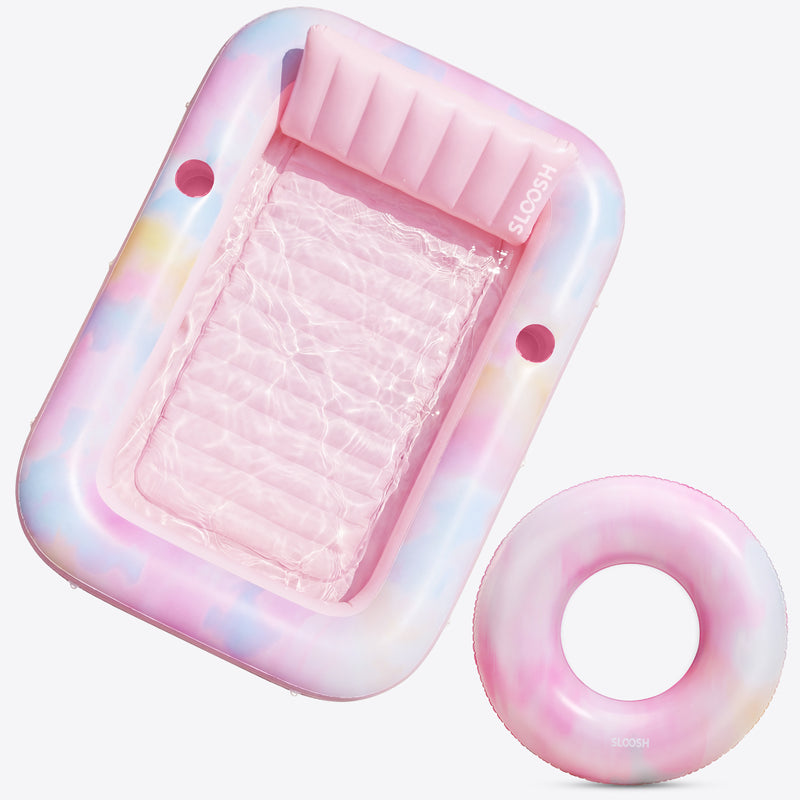 SLOOSH Pink Tie-dye Bliss-State Tanning Pool with Ring Best Bundle