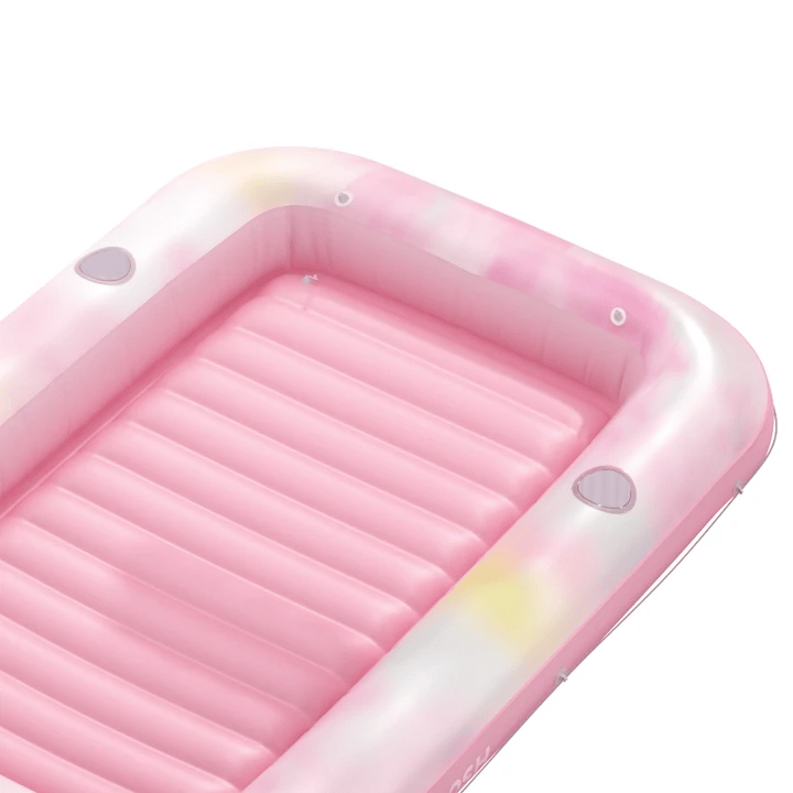 SLOOSH Inflatable Tanning Pool Lounger Float, Pink Tie-dye-Bliss State, 70
