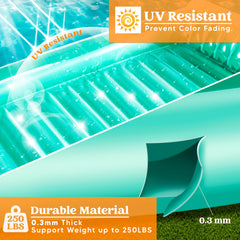 SLOOSH Inflatable Tanning Pool Lounger Float, 70" x 46", Cyan-L