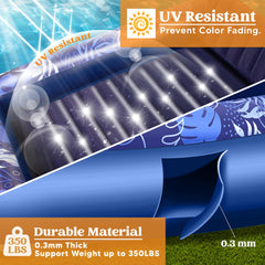 SLOOSH Inflatable Tanning Pool Lounger Float for Adults, 85""x57" Dark Blue-XL