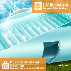 SLOOSH Inflatable Tanning Pool Lounger Float, 85" x 57", Cyan-XL