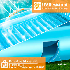 Inflatable Tanning Pool Lounger Float, 70" x 46", Blue-L