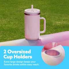 Inflatable Tanning Pool Lounger Float for Adults, 70" x 46" Pink Tie-dye, 2025 Designer Series