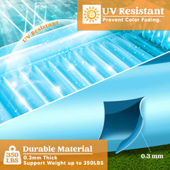 Inflatable Tanning Pool Lounger Float, 85" x 57", Blue-XL