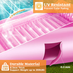SLOOSH Inflatable Tanning Pool Lounger Float, 85" x 57", Pink-XL