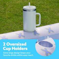 Inflatable Tanning Pool Lounger Float for Adults, 70" x 46" Blue Breezestar, 2025 Designer Series