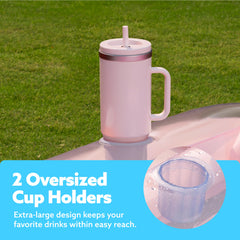 Inflatable Tanning Pool Lounger Float, 70" x 46", Cyan Pink-L