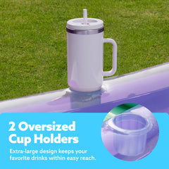 SLOOSH Inflatable Tanning Pool Lounger Float,  70" x 46", Purple Green-L