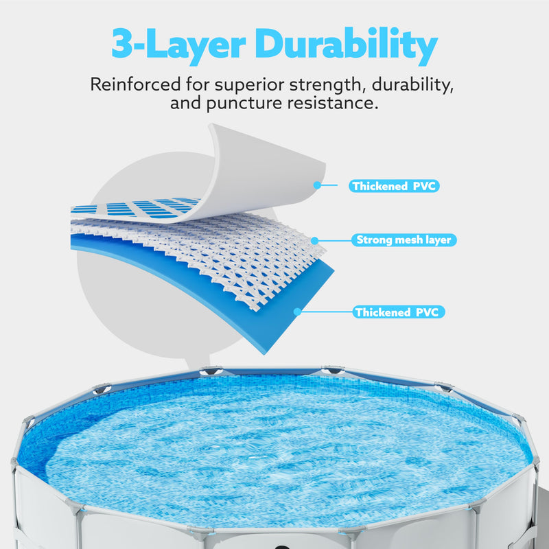 SLOOSH Round Above Ground Pool - 12ft x 30inch