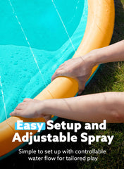 SLOOSH Non-Slip Splash Pad Sprinkler, 10ft, Orange&Blue
