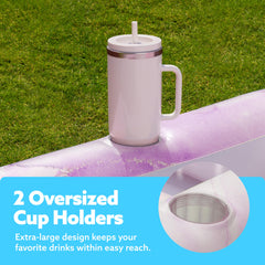 Inflatable Tanning Pool Lounger Float for Adults, 70" x 46" Pink Marble, 2025 Designer Series