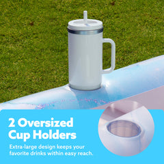 Inflatable Tanning Pool Lounger Float for Adults, 70" x 46" Blue Marble 2025