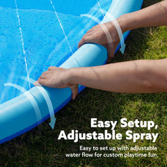 SLOOSH Non-Slip Splash Pad Sprinkler, 10ft, Blue