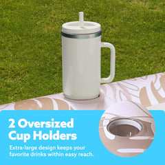 Inflatable Pool Float Lounge Round Suntan Tub Floatie for Adults, 72" x 65" Champagne