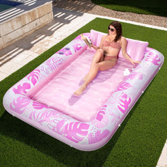 SLOOSH Inflatable Tanning Pool Lounger Float for Adults, 85" x 57"Blushing Pink XL