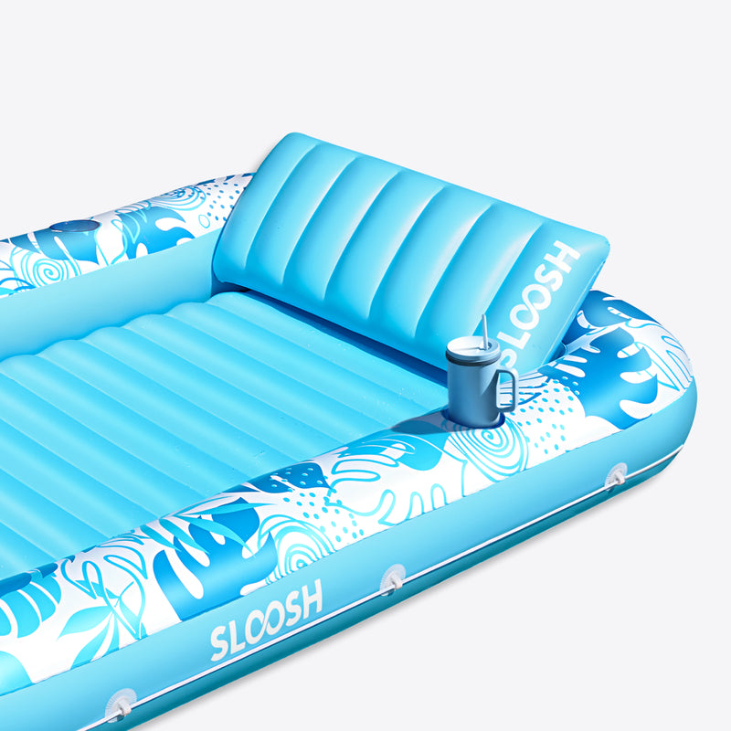 SLOOSH Inflatable Tanning Pool Lounger Float, Dark Blue-XL, 85