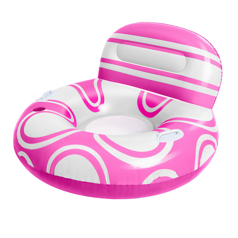 SLOOSH Inflatable Pool Floats Chair with Big Backrest, Pink, 42