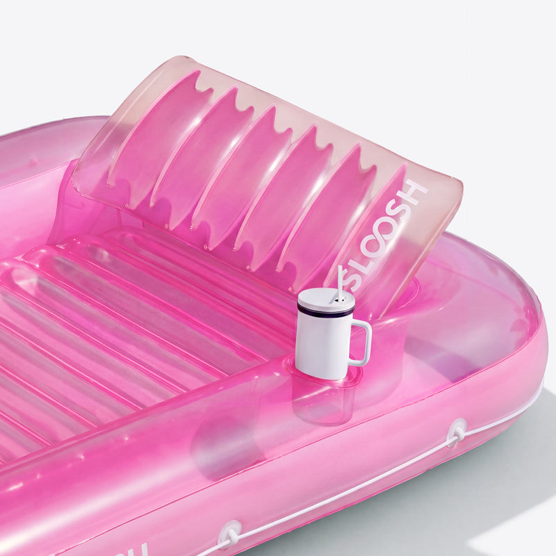 SLOOSH Transparent Inflatable Tanning Pool Lounger Float, 70
