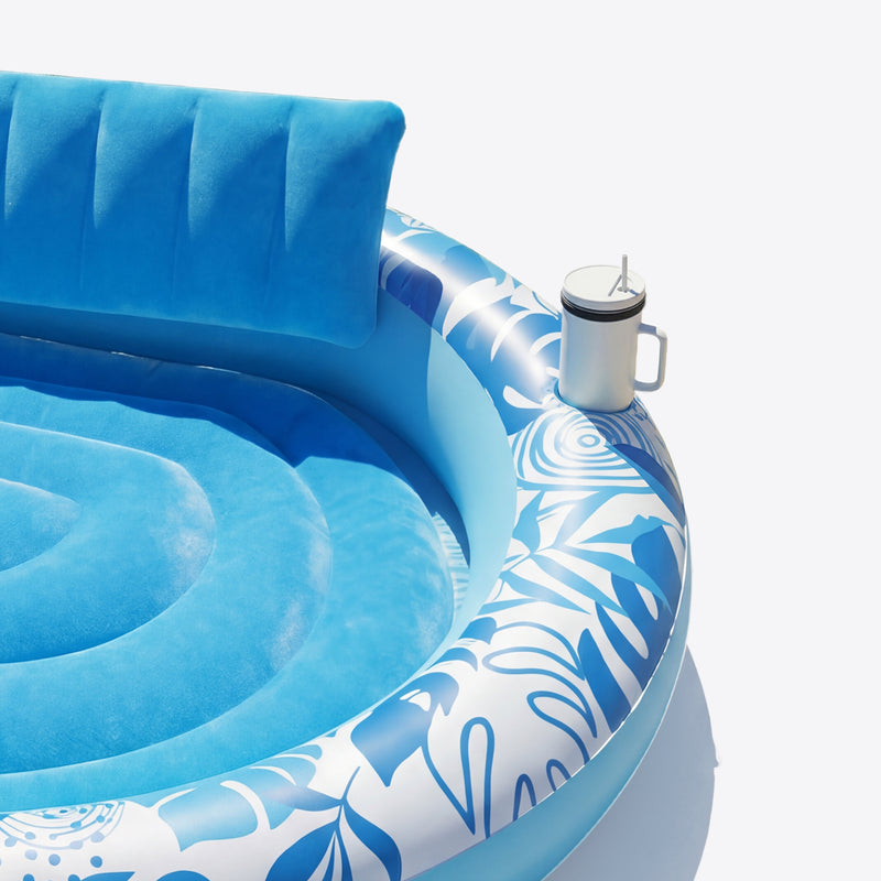 SLOOSH Inflatable Round Float Suntan Tub, Blue, 72