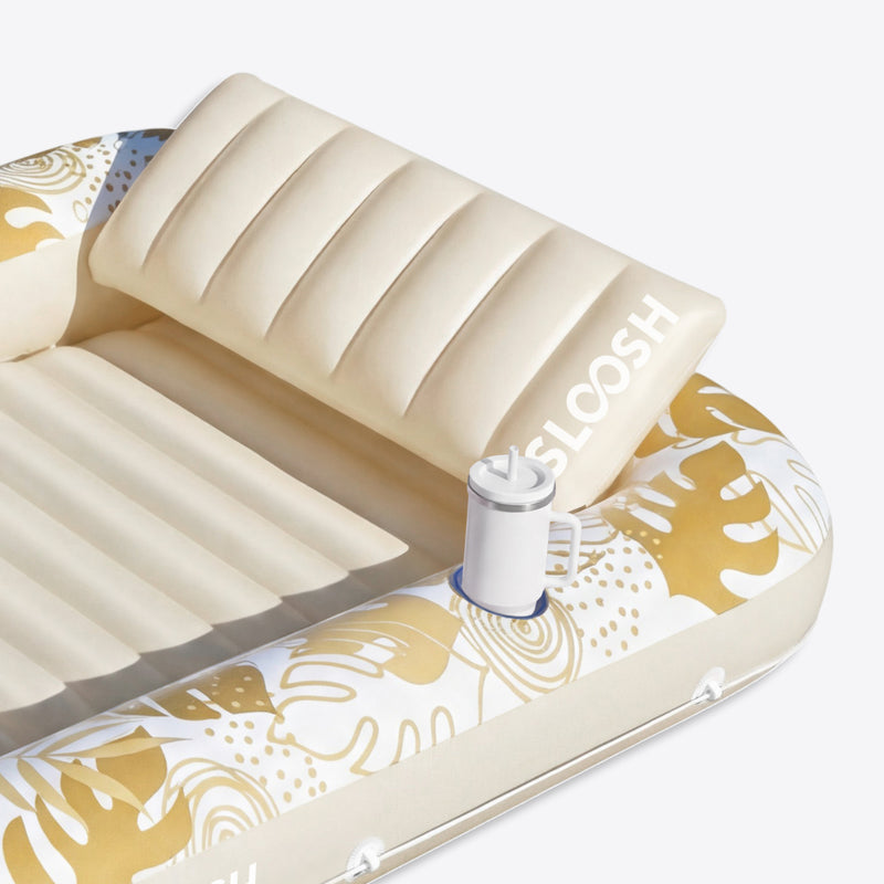 SLOOSH Inflatable Tanning Pool Lounger Float, Cyan Pink XL, 85