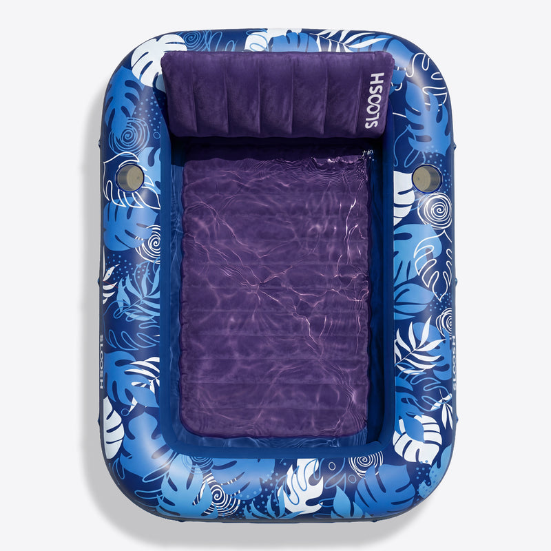 SLOOSH Inflatable Tanning Pool Lounger Float, Blue-XL, 85