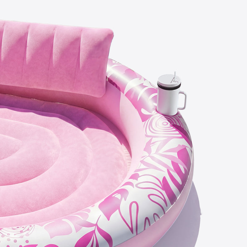 SLOOSH Inflatable Round Float Suntan Tub, Pink, 72