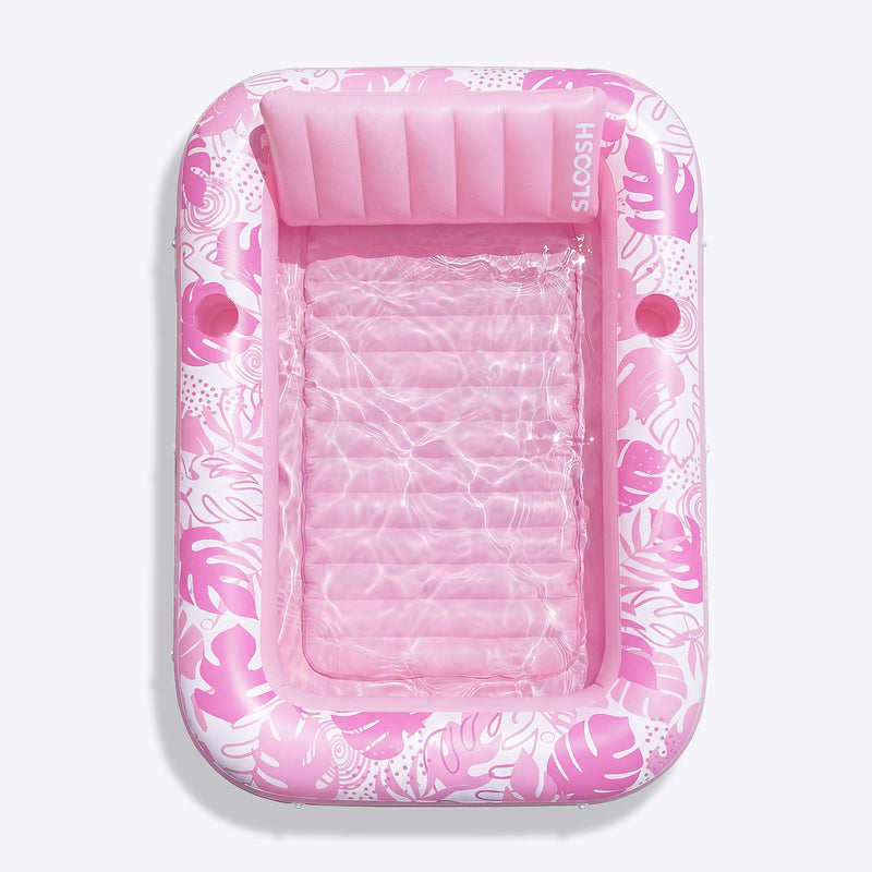 SLOOSH Inflatable Tanning Pool Lounger Float, Cyan Pink XL, 85