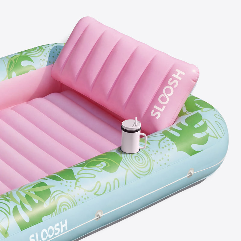 SLOOSH Inflatable Tanning Pool Lounger Float, Purple Chase Flower Bloom State, 70