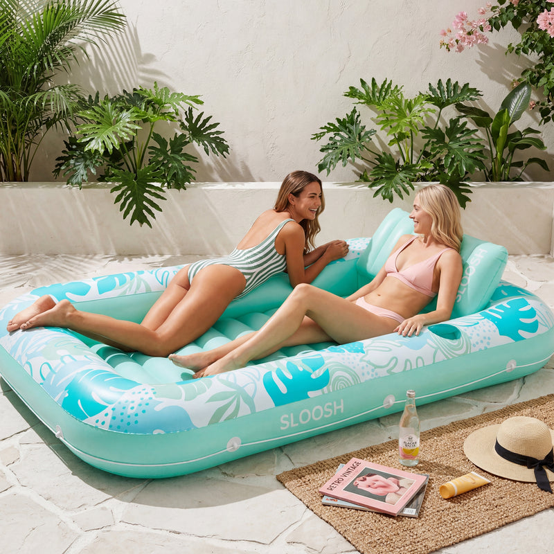 SLOOSH Inflatable Tanning Pool Lounger Float, Pink-XL, 85