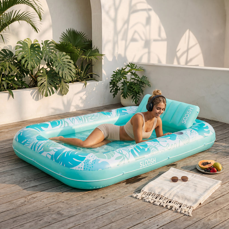 SLOOSH Inflatable Tanning Pool Lounger Float, Pink-XL, 85