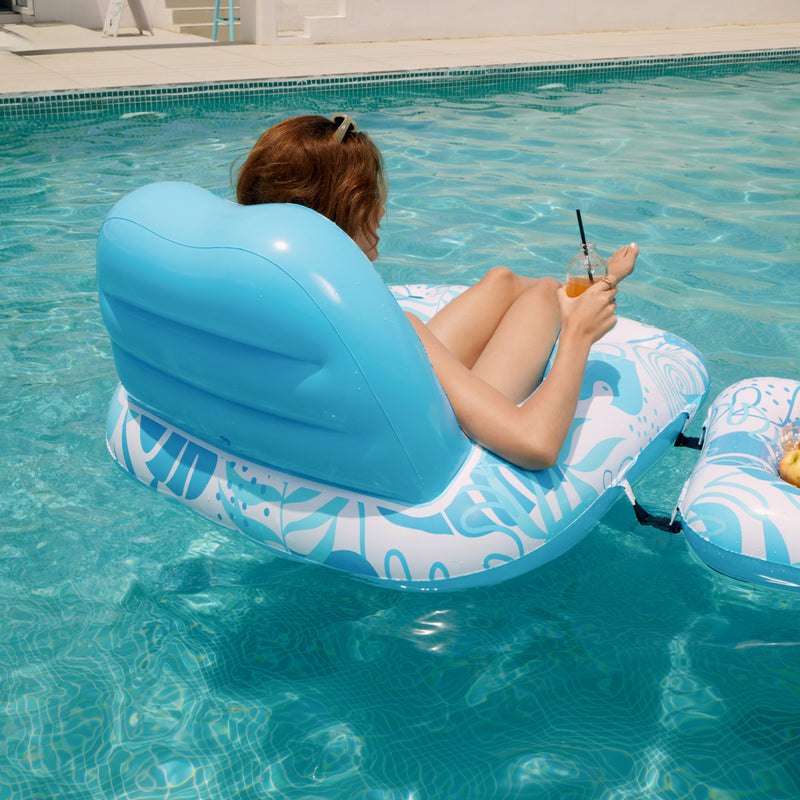 SLOOSH Inflatable Pool Chair with Cooler Blue