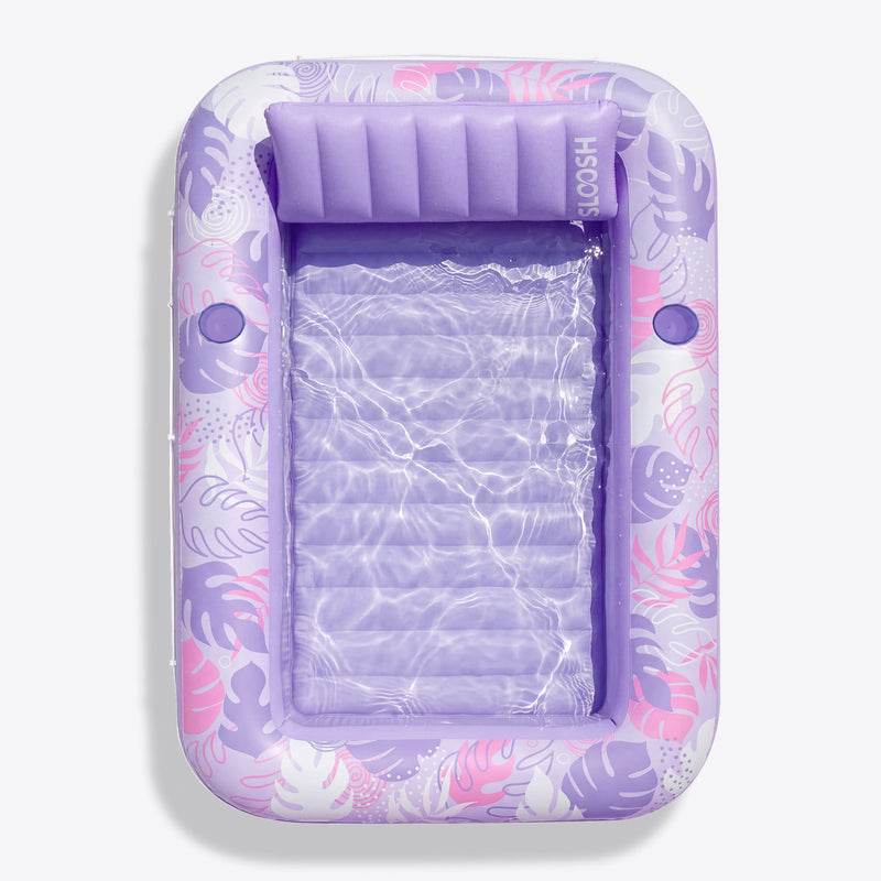 SLOOSH Inflatable Tanning Pool Lounger Float, Purple Chase Flower Bloom State, 70